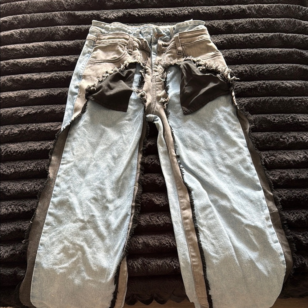 Patchwork Distressed Jeans